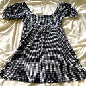 Kendall and Kylie Checkerboard Off Shoulder Mini Dress